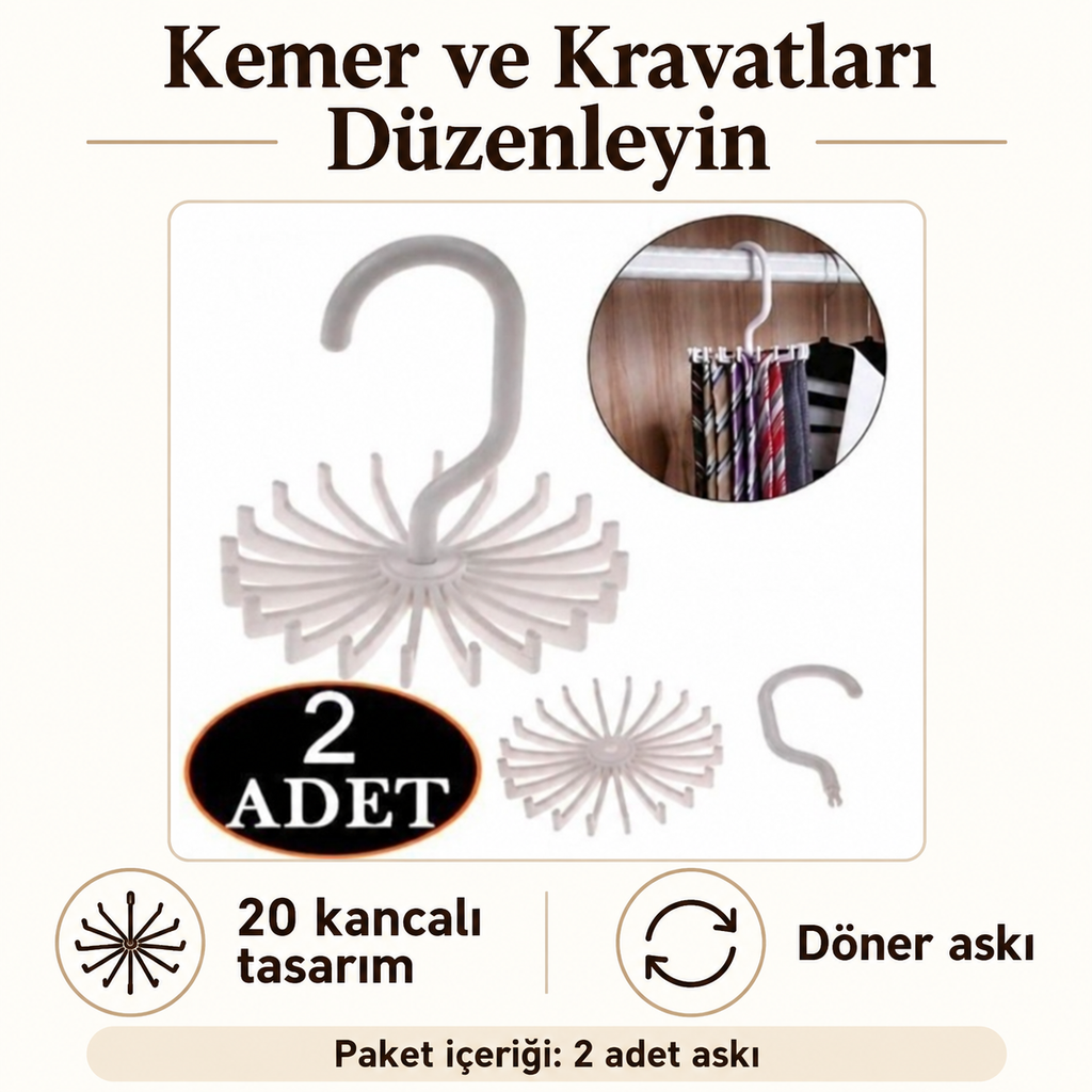 Kemer Askısı 20 Kancalı 2 ADET - ürün özellikleri ve kullanım faydaları afişi
