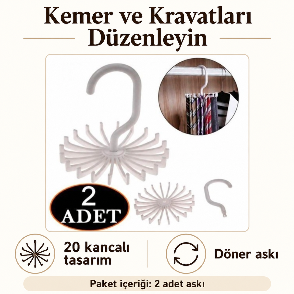 Kemer Askısı 20 Kancalı 2 ADET - ürün özellikleri ve kullanım faydaları afişi