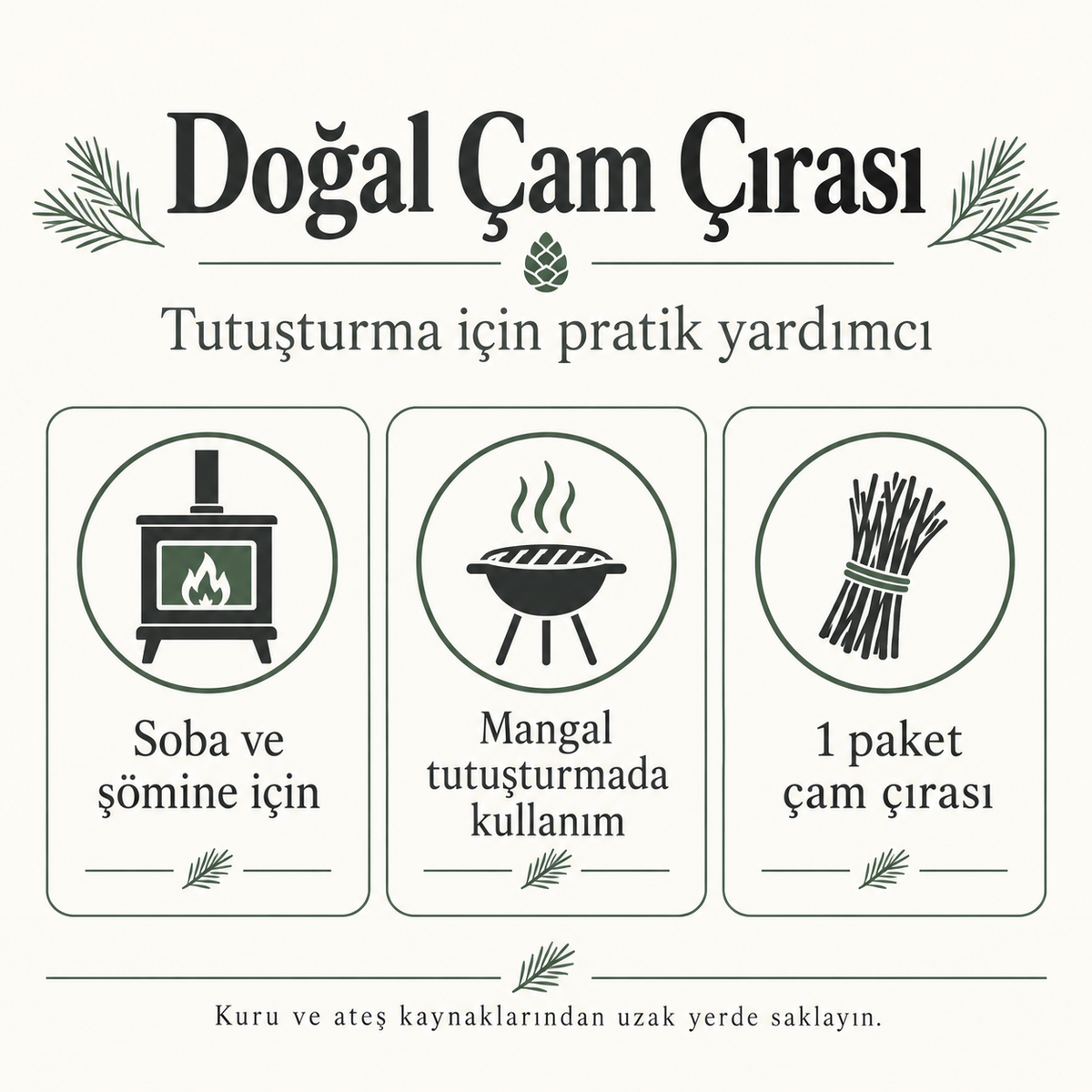 Çam Çırası - Doğal - Soba ve Mangal Tutuşturucu - ürün özellikleri ve kullanım faydaları afişi