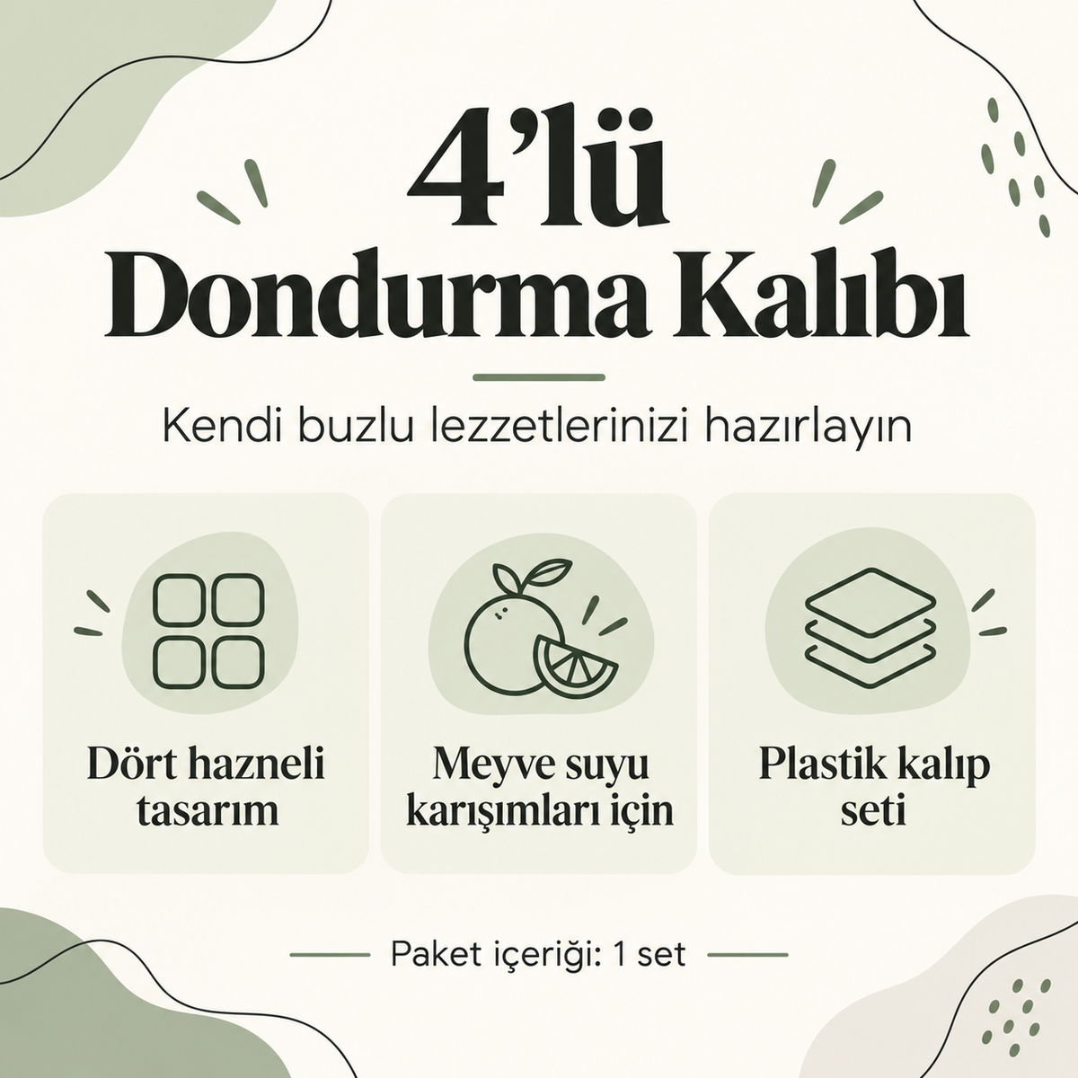 4'lü Dondurma Kalıbı - Meyveli Buz Kalıbı - Plastik - ürün özellikleri ve kullanım faydaları afişi