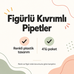 Kıvrımlı Renkli Plastik Pipet - Figürlü Tasarım - 4'lü Paket - ürün özellikleri ve kullanım faydaları afişi