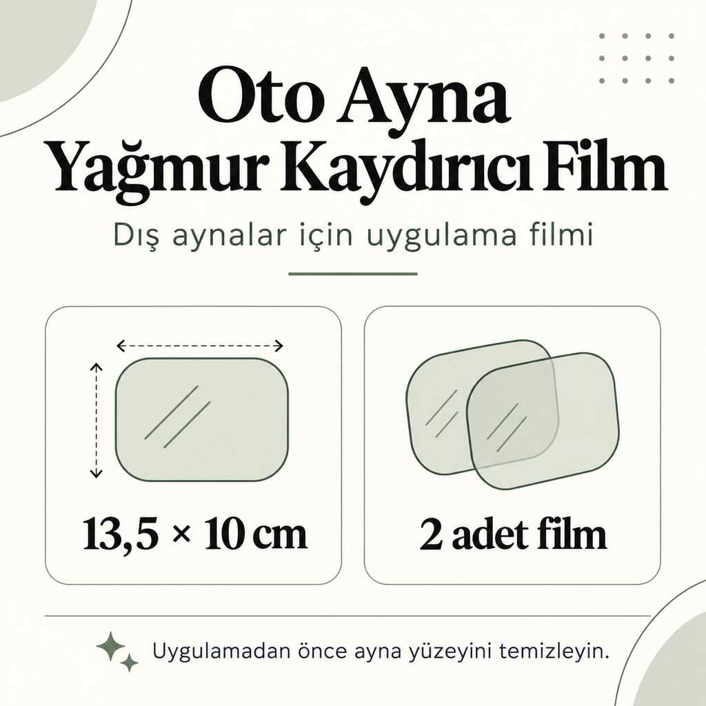 Oto Ayna Yağmur Kaydırıcı Film 2 Adet - ürün özellikleri ve kullanım faydaları afişi