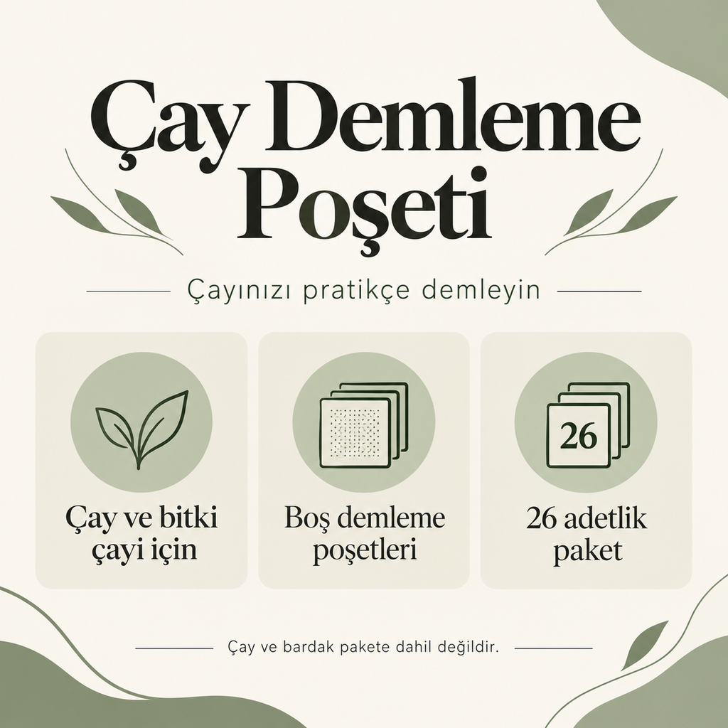 Çay Demleme Poşeti 26 Adet - ürün özellikleri ve kullanım faydaları afişi