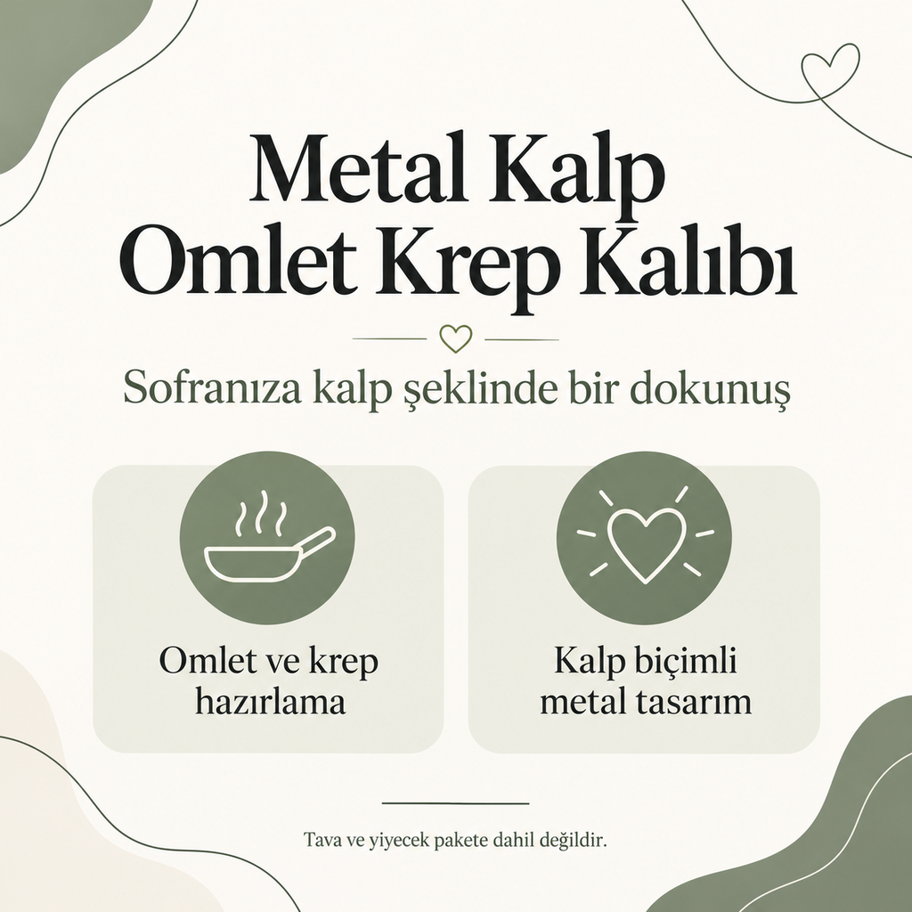 Metal Kalp Omlet Krep Kalıbı - ürün özellikleri ve kullanım faydaları afişi
