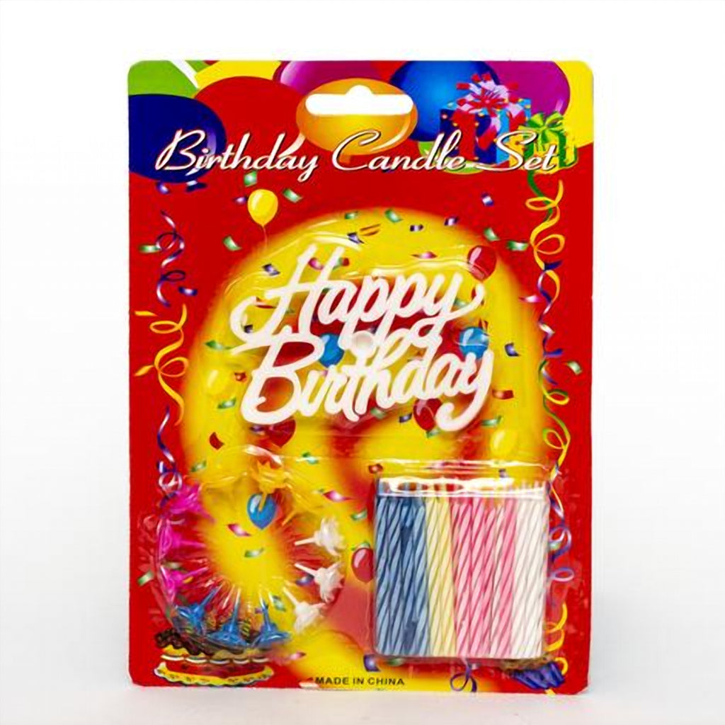 Happy Birthday Temalı Renkli Doğum Günü Mum Seti - ürün görünümü