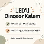 0.7 Uçlu LED’li Dinozor Kalem - Karışık Renk - 1 Adet - ürün özellikleri ve kullanım faydaları afişi