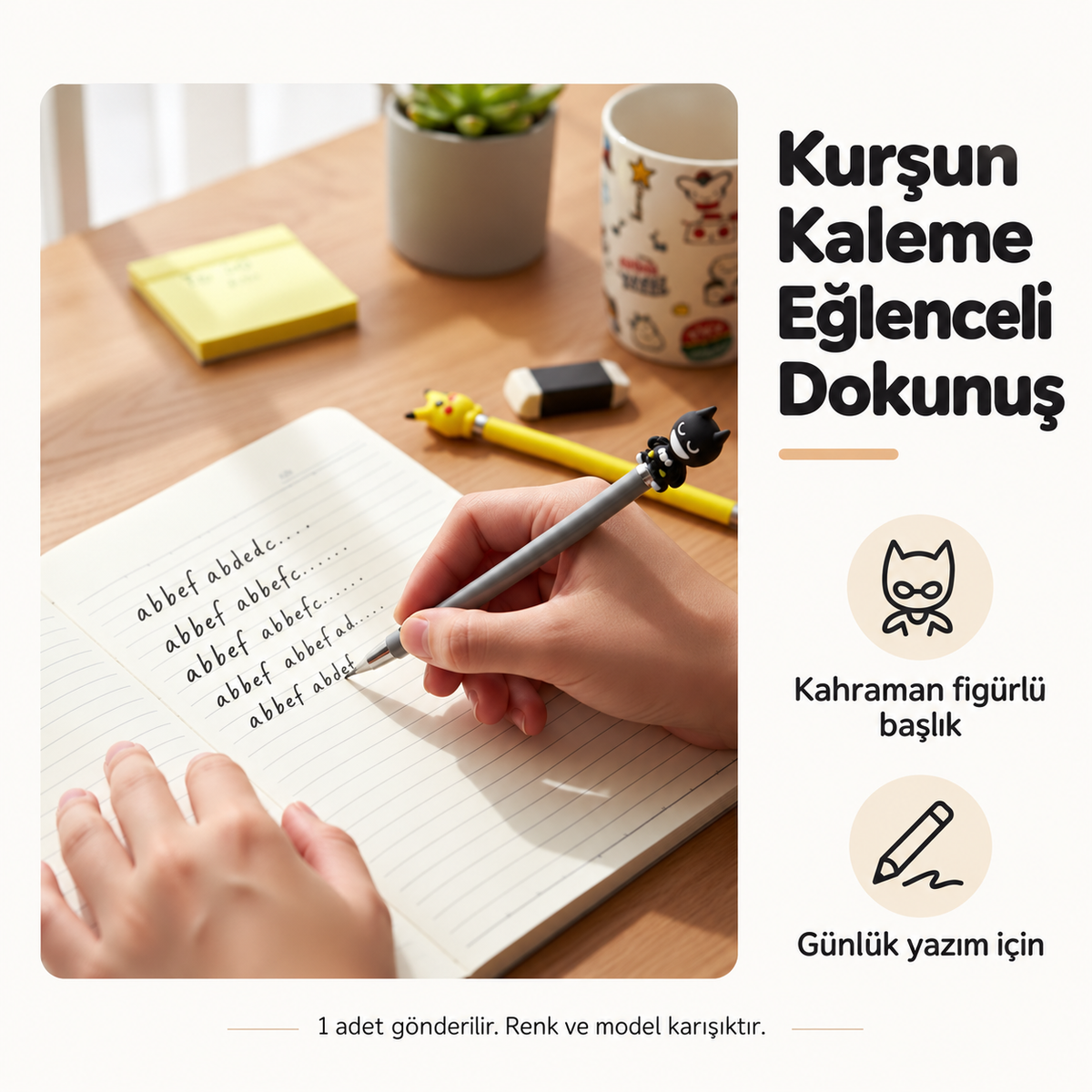 Karışık Kahraman Figürlü Lüks Kurşun Kalem - 1 Adet - ürün özellikleri ve kullanım faydaları afişi