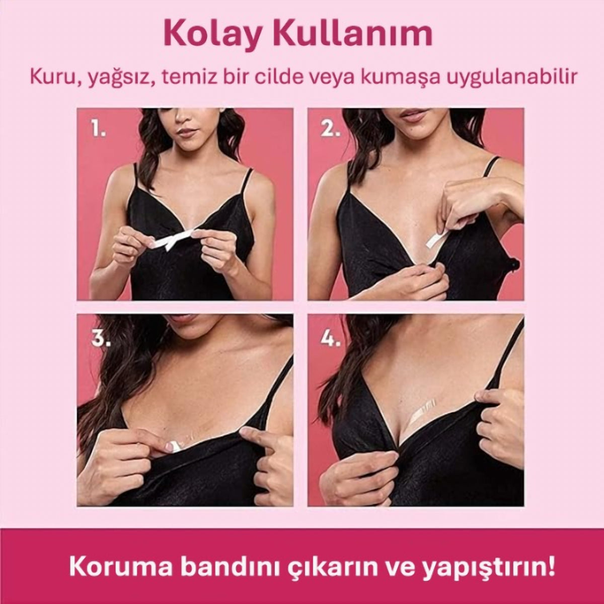 Dekolte Kapatıcı Bant - ayrıntı ve kullanım görünümü