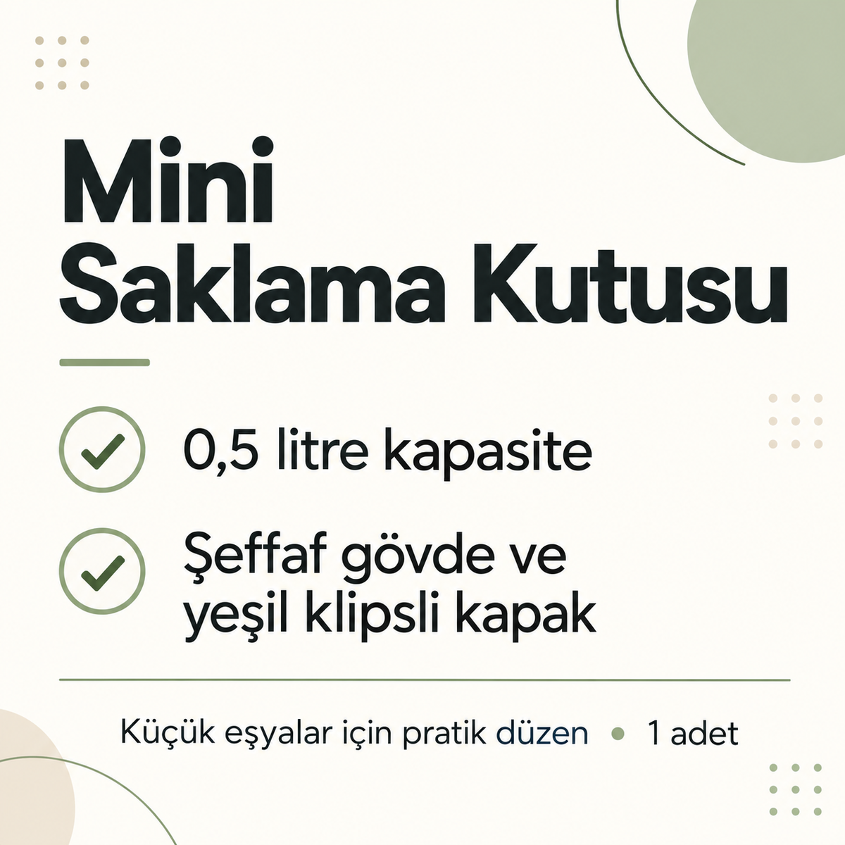 Mini Saklama Kutusu 0.5 Litre - ürün özellikleri ve kullanım faydaları afişi