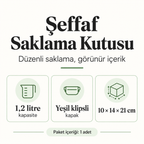 Şeffaf Saklama Kutusu 1.2 Litre - ürün özellikleri ve kullanım faydaları afişi