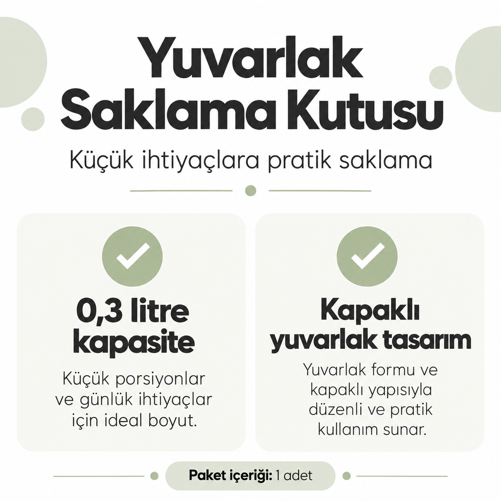 Tiny Box Yuvarlak Saklama Kutusu 0.3 Litre - ürün özellikleri ve kullanım faydaları afişi