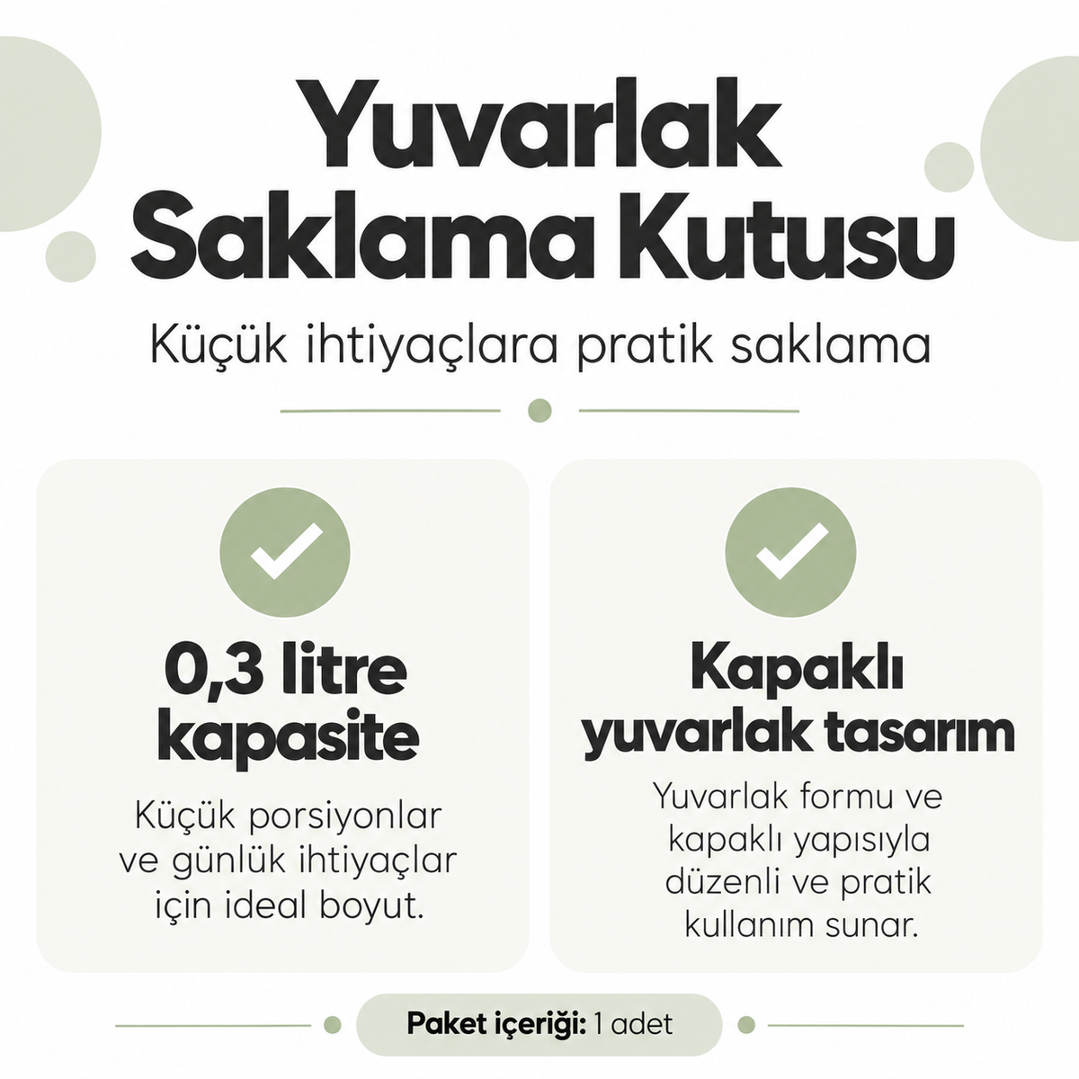 Tiny Box Yuvarlak Saklama Kutusu 0.3 Litre - ürün özellikleri ve kullanım faydaları afişi