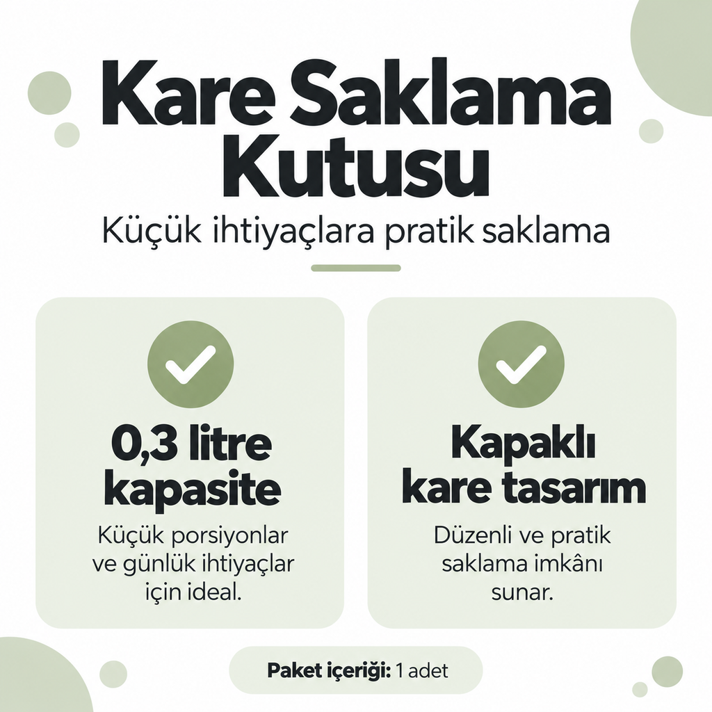 Tiny Box Kare Saklama Kutusu 0.3 Litre - ürün özellikleri ve kullanım faydaları afişi