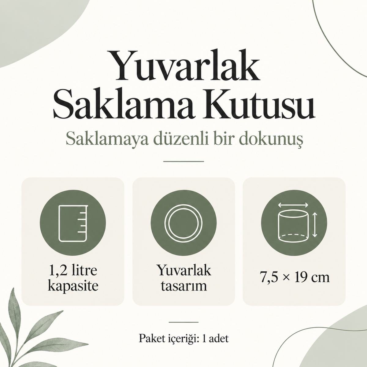 Yuvarlak Saklama Kutusu 1.2 Litre - ürün özellikleri ve kullanım faydaları afişi