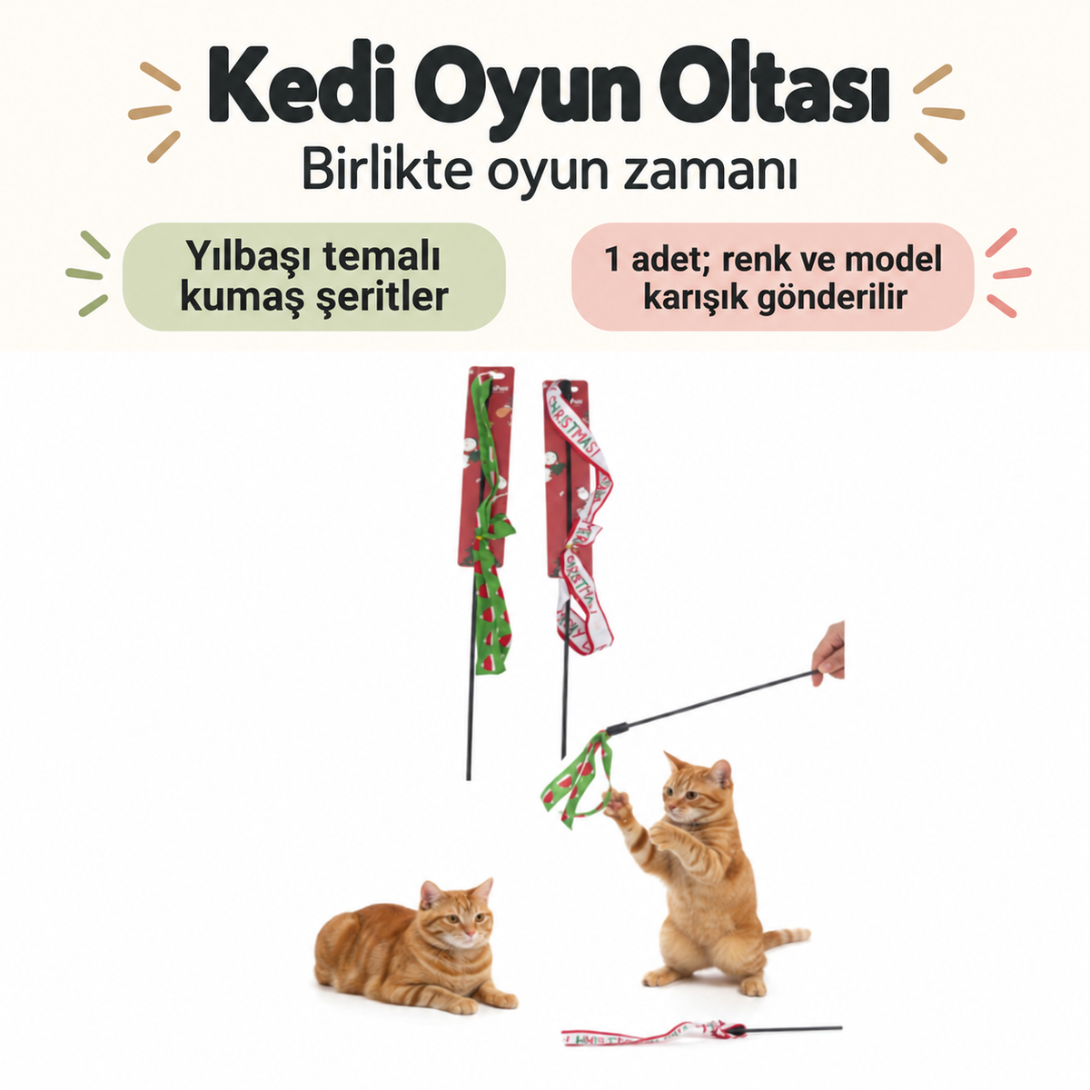 Yılbaşı Temalı Kedi Oyun Oltası - ürün özellikleri ve kullanım faydaları afişi