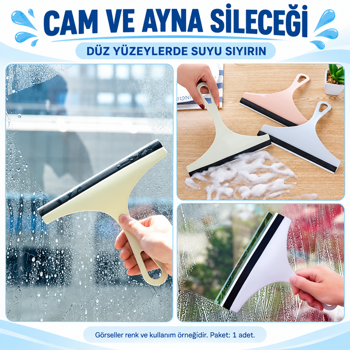 Çok Amaçlı Banyo ve Cam Ayna Temizlik Sileceği - özellik ve kullanım bilgileri