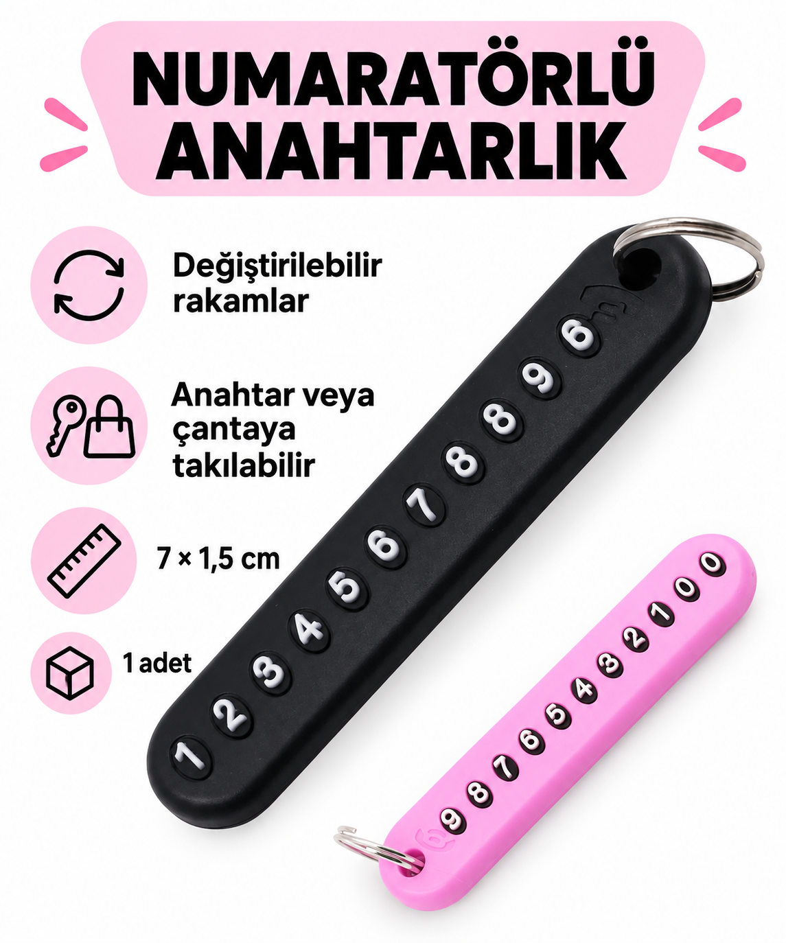 Mini Anahtarlık Çok Amaçlı Numaratör - özellik ve kullanım bilgileri