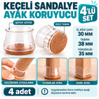 4'lü Keçeli Şeffaf Silikon Sandalye Ayak Koruyucu Seti - özellik ve kullanım bilgileri