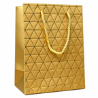 Gold Geometrik Desenli Büyük Boy Karton Hediye Çantası - ürün görünümü