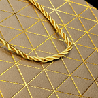Gold Geometrik Desenli Büyük Boy Karton Hediye Çantası - ürün görünümü