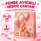 Ayıcık Desenli Pembe Küçük Boy Karton Hediye Çantası - özellik ve kullanım bilgileri
