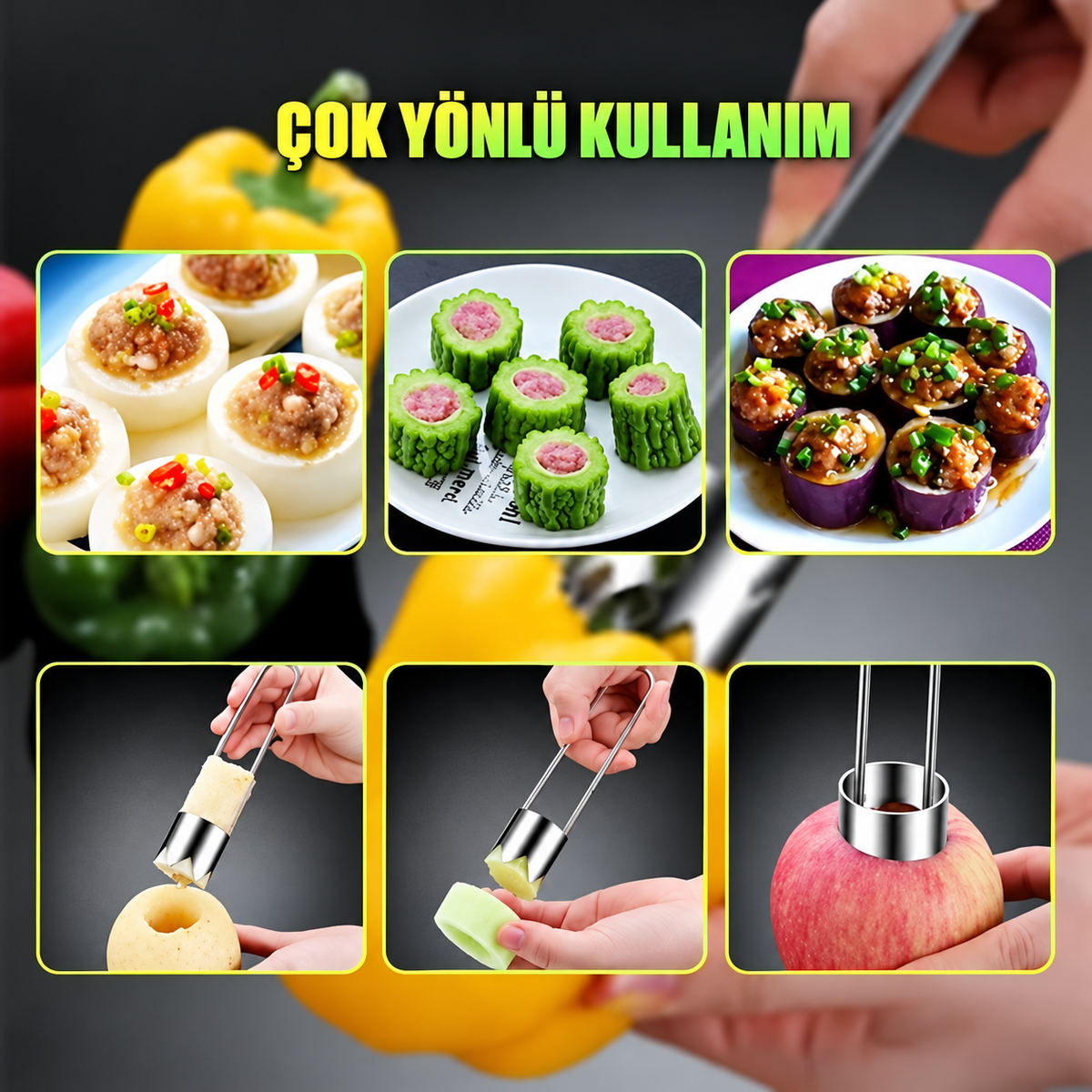 Paslanmaz Çelik Sebze Meyve Oyacağı - ürün görünümü