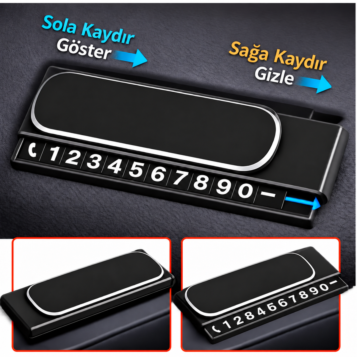 Araç İçi Numaratör - Kayar Kapaklı - Fosforlu Torpido Üstü - ürün görünümü