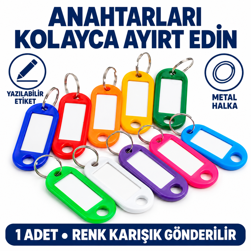 Boş İsimli Anahtarlık - Plastik - Karışık Renk - Kişiselleştirilebilir - 1 Adet - özellik ve kullanım bilgileri