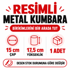 Resimli Metal Kumbara - Büyük Boy - Karışık Desenli - özellik ve kullanım bilgileri