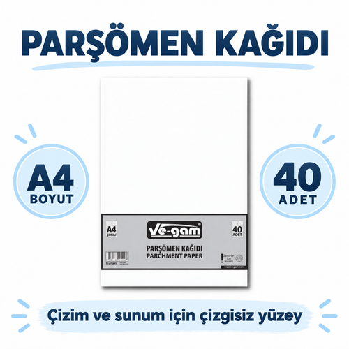 40'lı Parşömen Kağıdı - A4 Boyutunda - Çizgisiz - özellik ve kullanım bilgileri