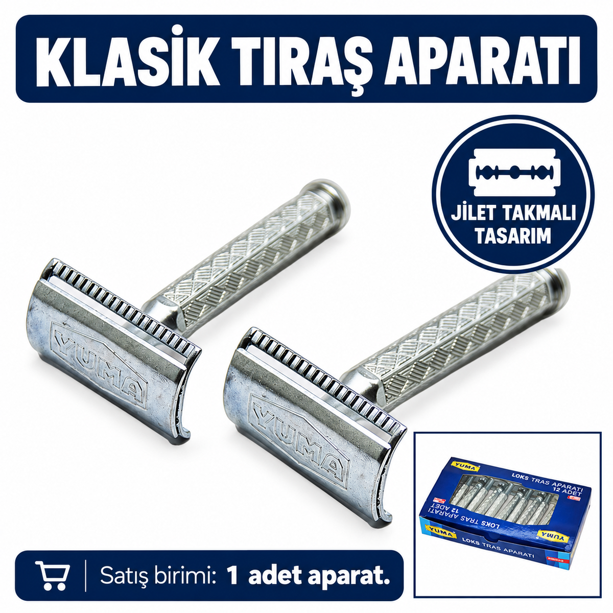 Tıraş Aparatı - Jilet Takmalı - Klasik Model - Metal Nikel Alaşımlı - özellik ve kullanım bilgileri