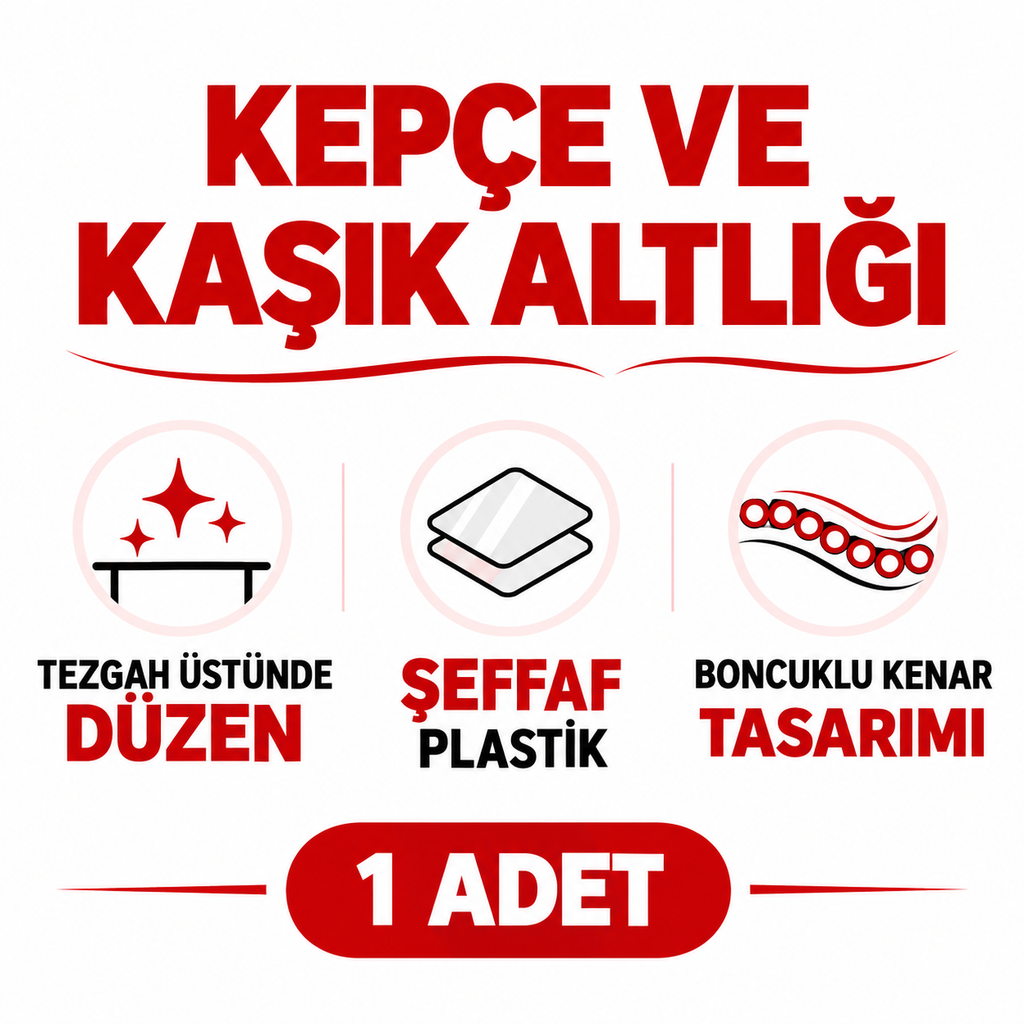 Kepçe Kaşık Altlığı - Plastik - Şeffaf - Boncuklu Tasarım - özellik ve kullanım bilgileri