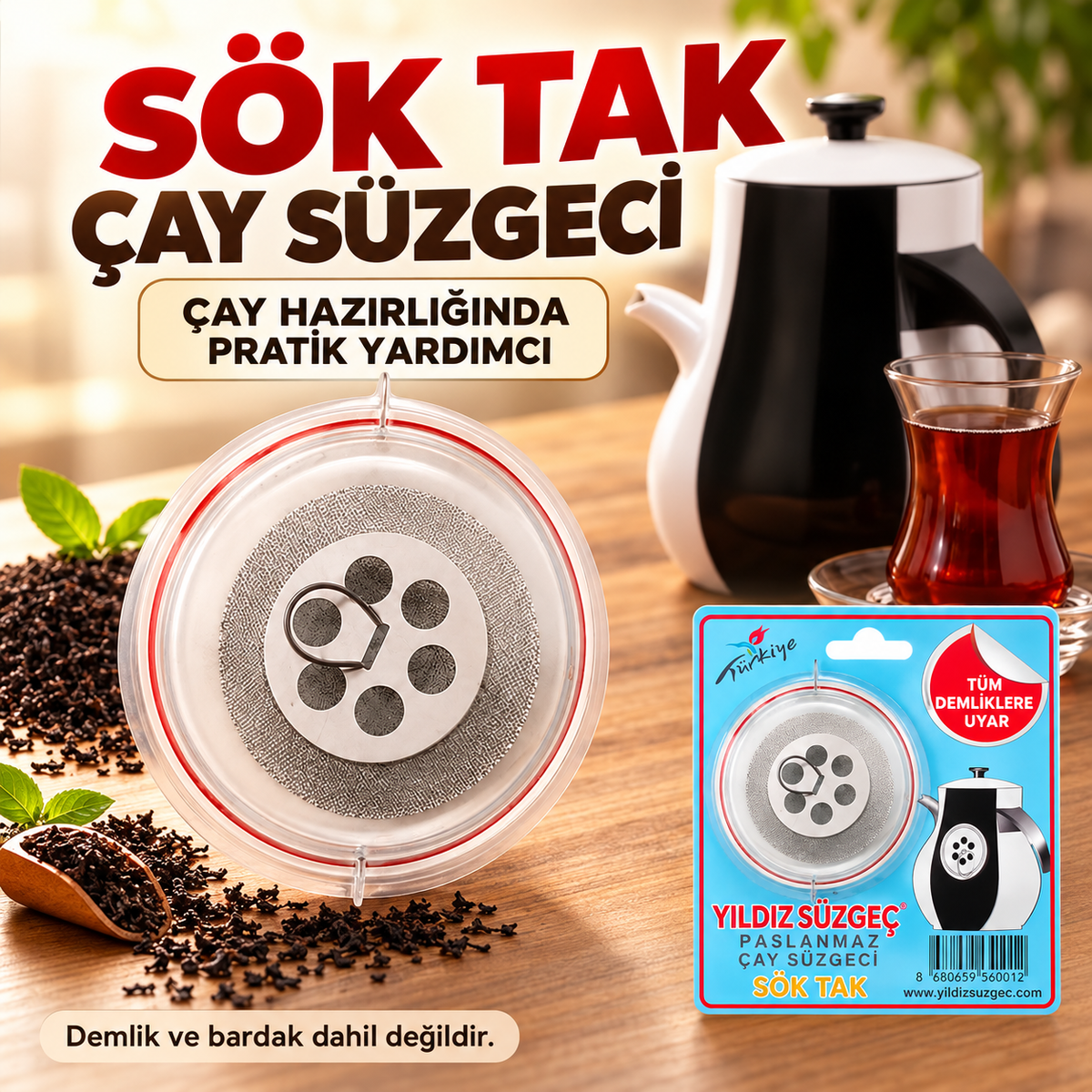 Sök Tak Metal Çay Süzgeci - özellik ve kullanım bilgileri