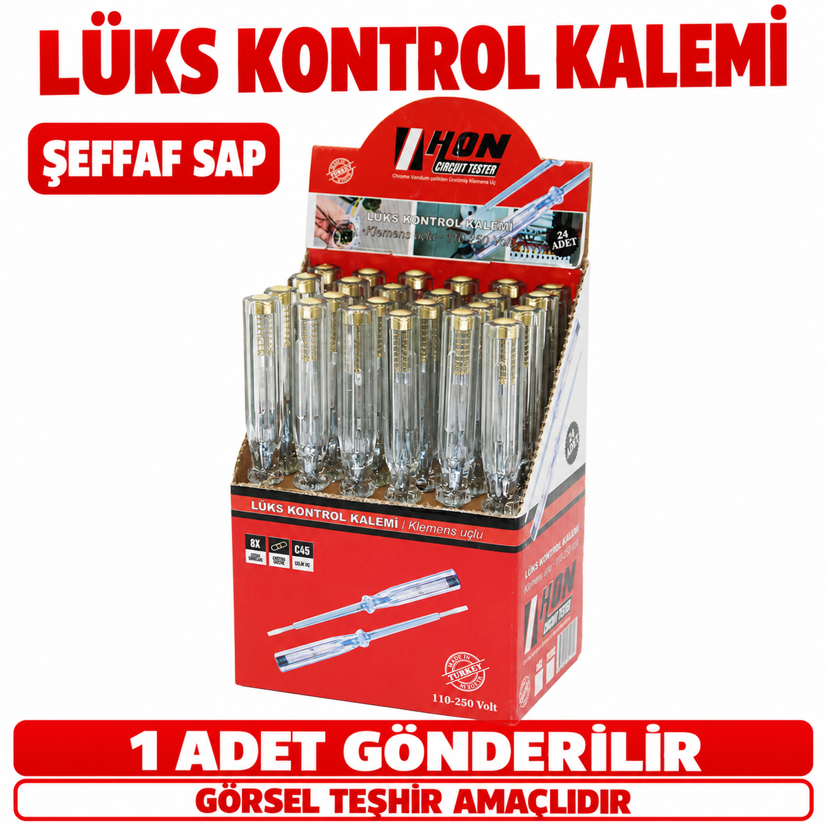 Lüks Kontrol Kalemi - Şeffaf Sap - 1 ADET - özellik ve kullanım bilgileri