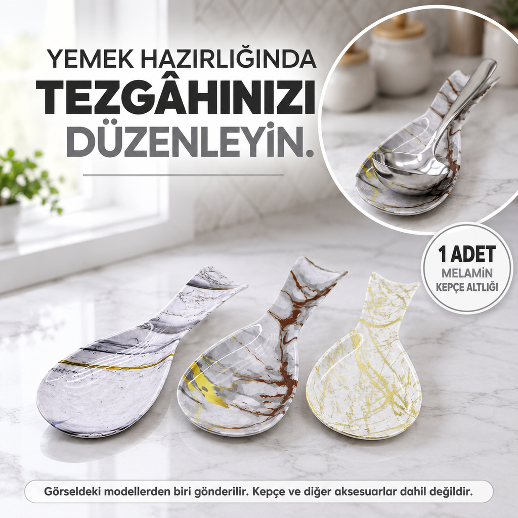 Mermer Desenli Kepçe Altlığı - Melamin - Karışık Model - özellik ve kullanım bilgileri