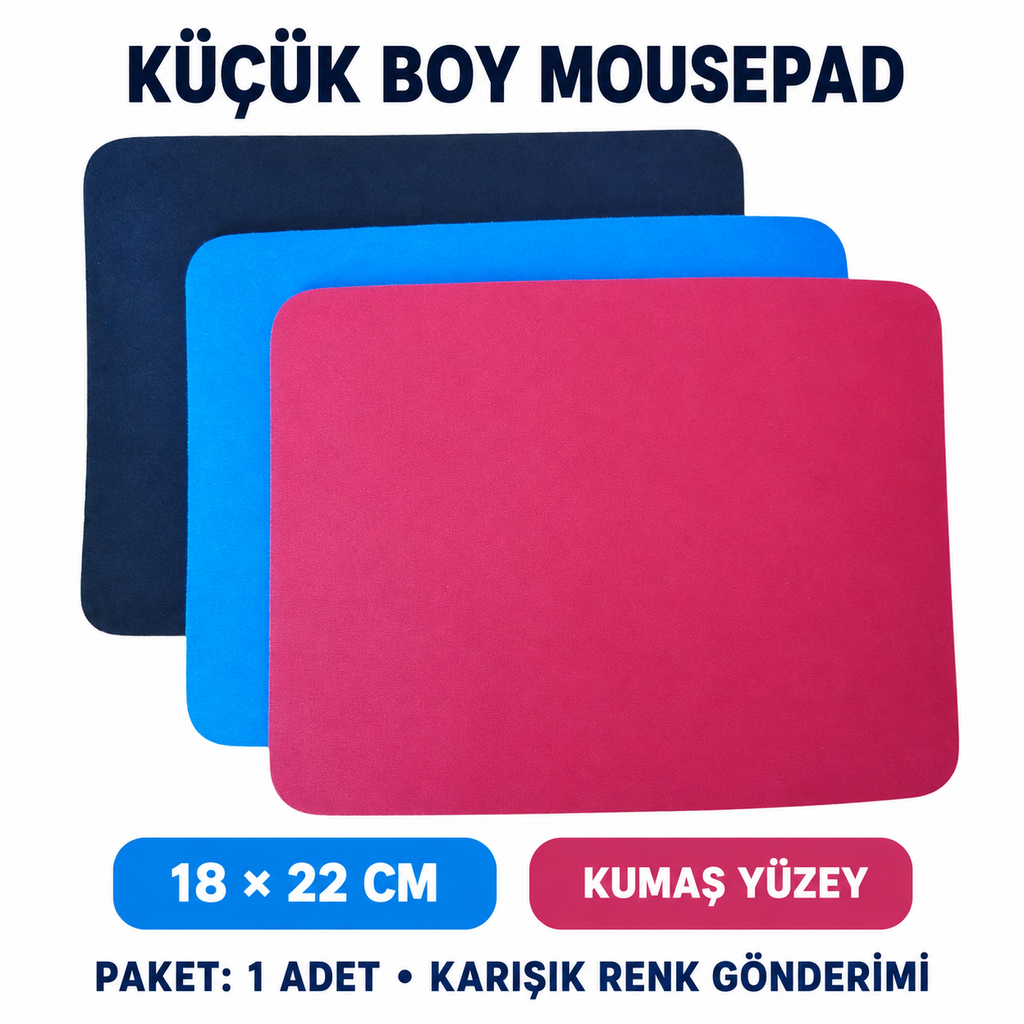 Küçük Boy Mousepad - Karışık Renkli - 18x22 cm - özellik ve kullanım bilgileri