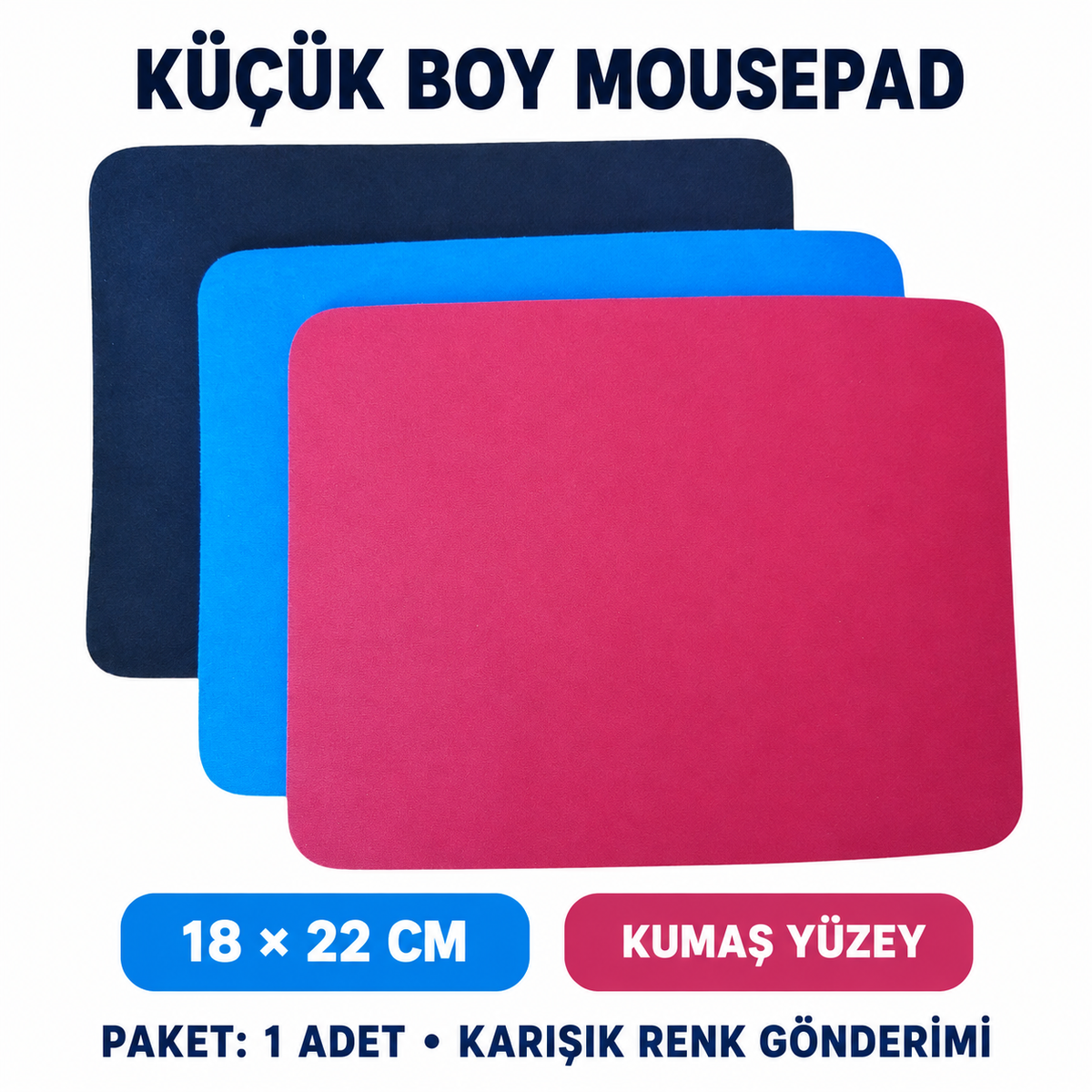 Küçük Boy Mousepad - Karışık Renkli - 18x22 cm - özellik ve kullanım bilgileri