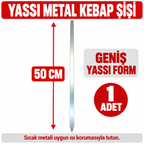 Geniş Yassı Metal Adana Kebap Şişi - 50 cm - özellik ve kullanım bilgileri