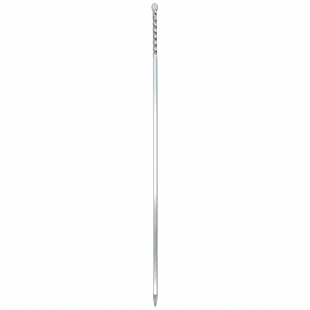 Burgulu Kuşbaşı Şişi - Metal - Kalın Kare - 50 cm - ürün görünümü