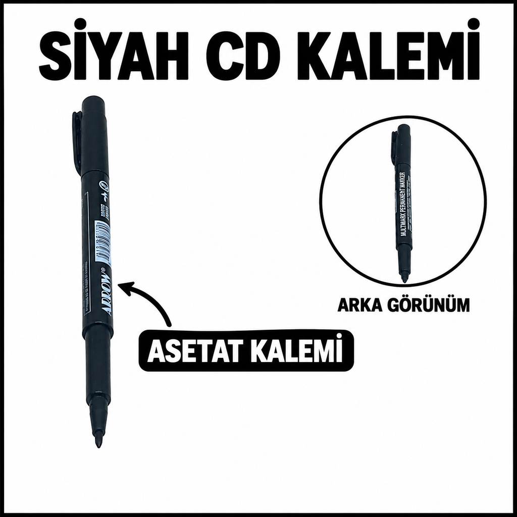 Siyah CD Kalemi - Marker - Asetat Kalemi - özellik ve kullanım bilgileri