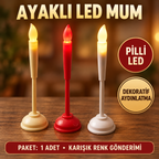 Çubuk Ayaklı LED Mum - Pilli - Dekoratif Aydınlatma - özellik ve kullanım bilgileri