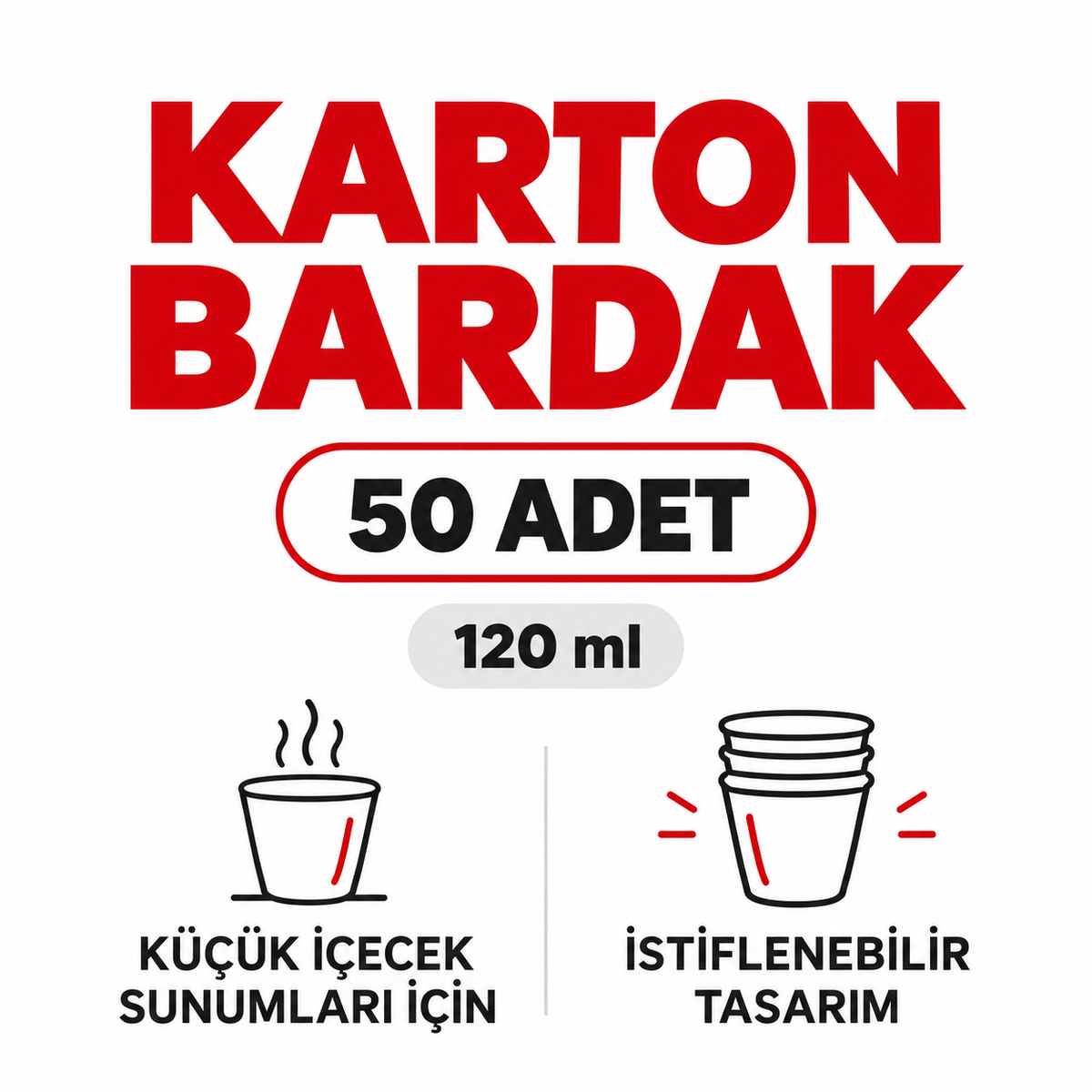 Karton Bardak - 50'li Paket - 120 ml - özellik ve kullanım bilgileri