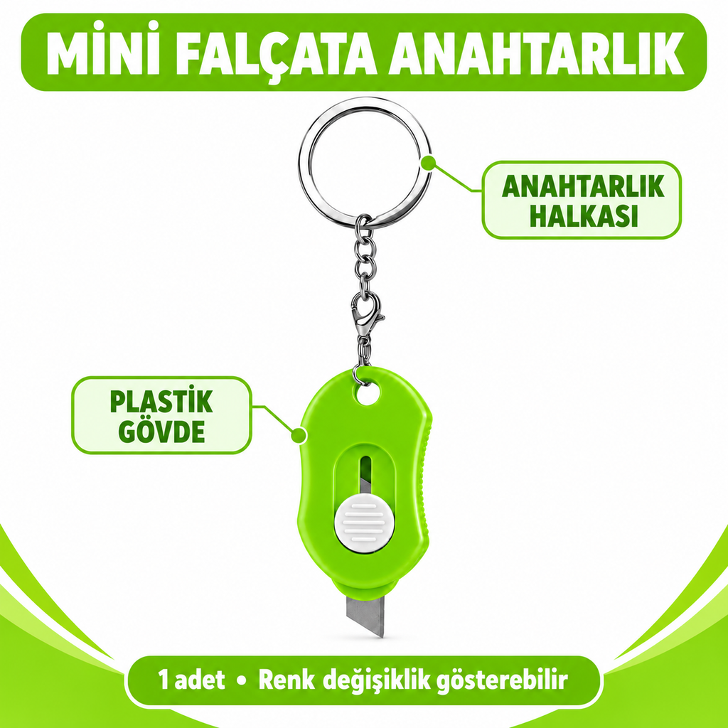Mini Falçata Anahtarlık - Plastik Gövde - Karışık Renk - 1 Adet - özellik ve kullanım bilgileri