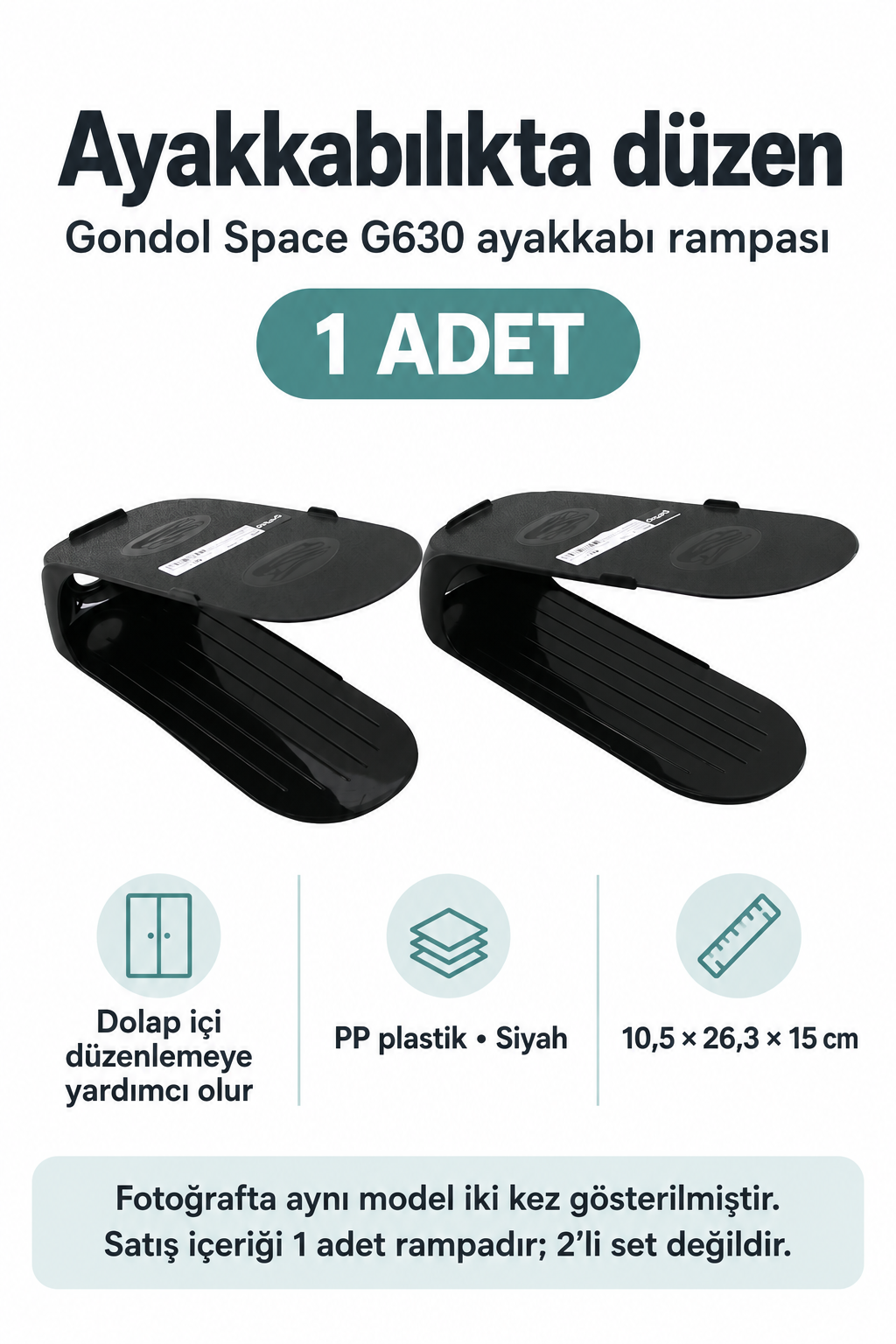 Tekli Ayakkabı Rampası - Siyah - Plastik - özellik ve kullanım bilgileri