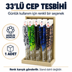 Büyük Cep Tesbihi - 33'lü - Akrilik - Lastikli Misina İpli - özellik ve kullanım bilgileri