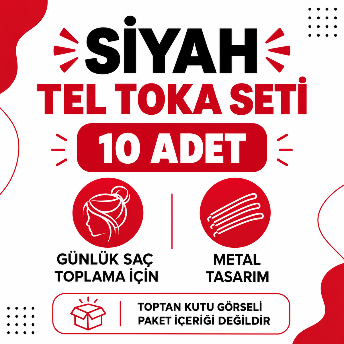 Siyah Tel Toka Seti - 10'lu Paket - özellik ve kullanım bilgileri