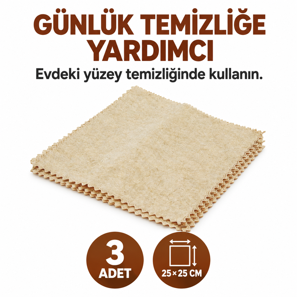 Lif Kabak Özlü Temizlik Bezi Seti - 3'lü - 25×25 cm - özellik ve kullanım bilgileri