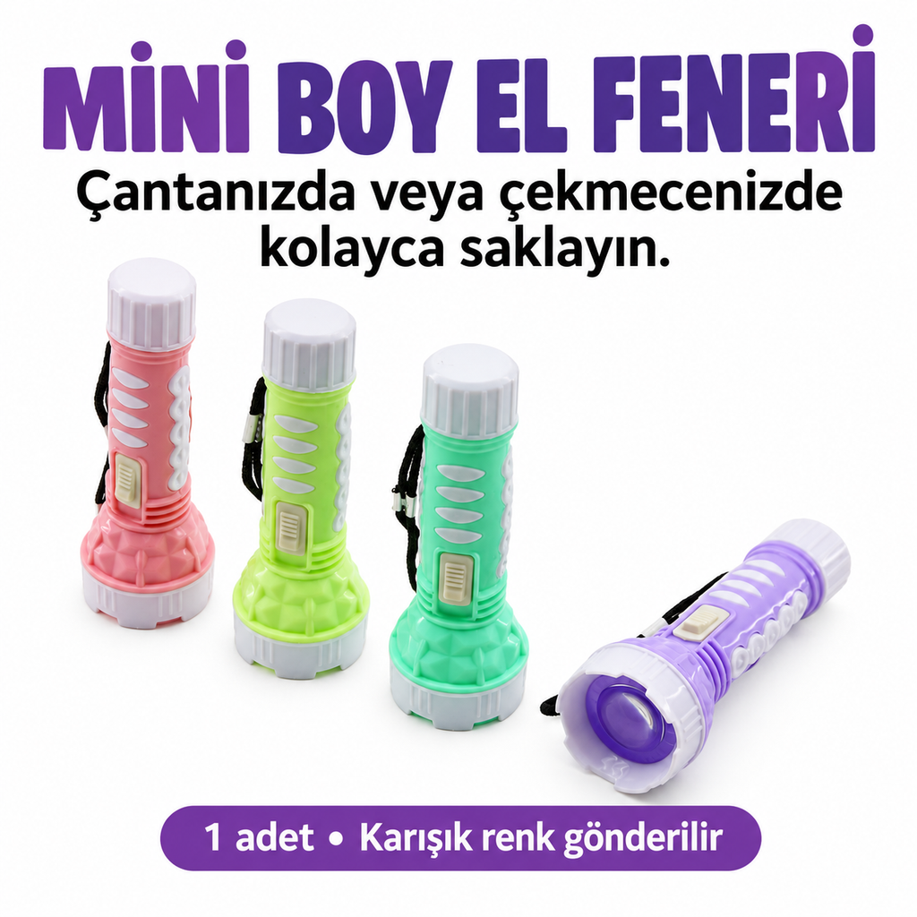 Mini Boy Led El Feneri - Pilli - Renkli Plastik - özellik ve kullanım bilgileri