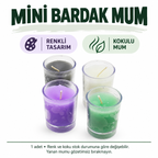 Mini Bardak Mum - Şeffaf Mika - Renkli - Kokulu - özellik ve kullanım bilgileri
