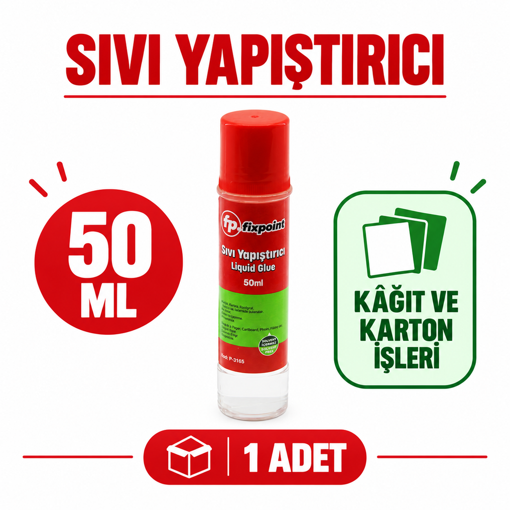 Sıvı Yapıştırıcı - 50 ml - Solvent İçermez - Yıkanabilir - özellik ve kullanım bilgileri